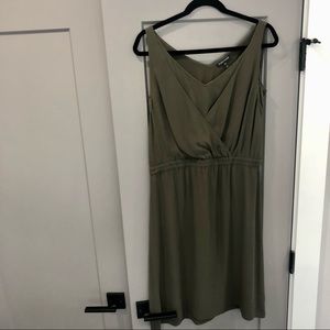 Eileen Fisher green v-neck dress